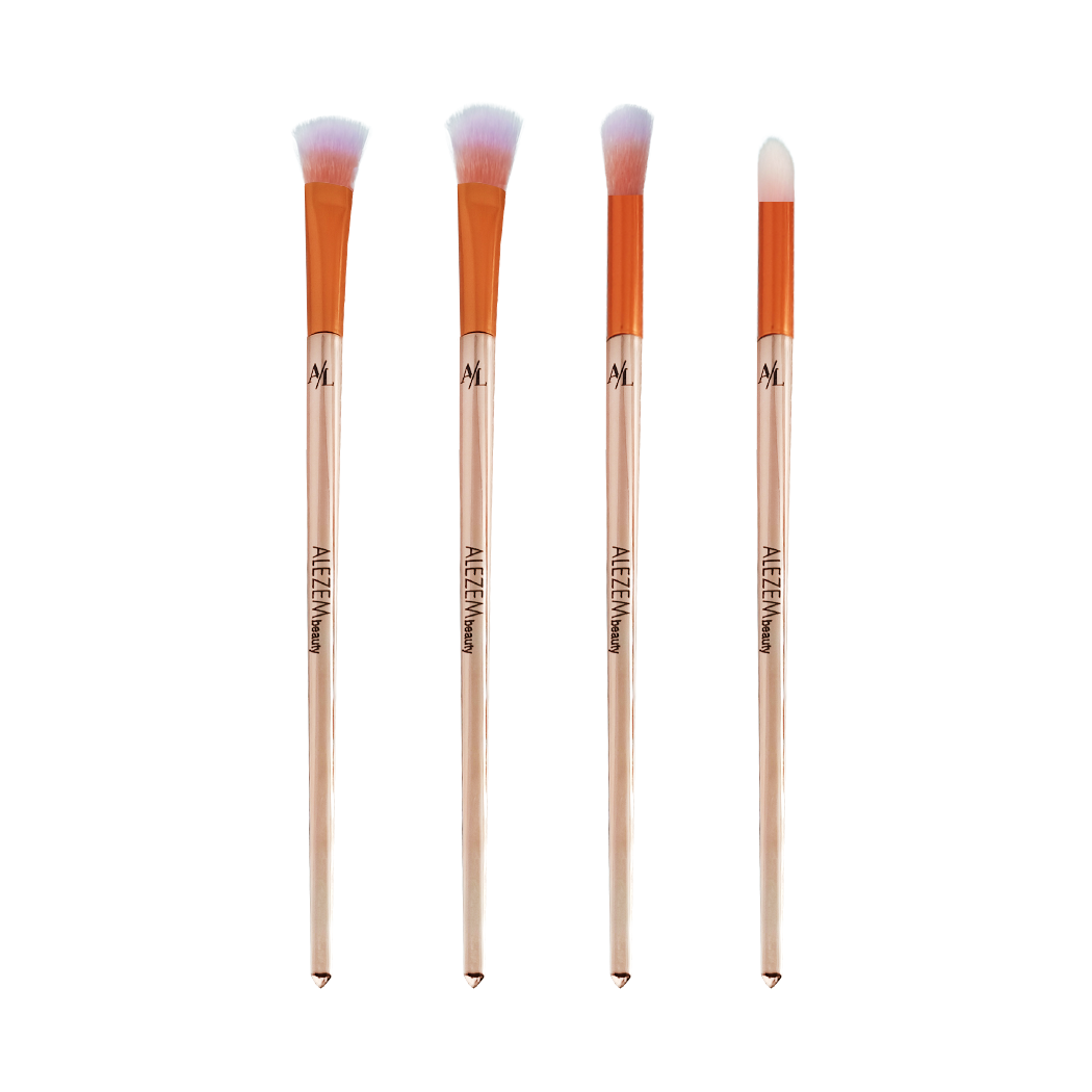 Alezem Set of 4 Eye Brushes in Rose Gold
